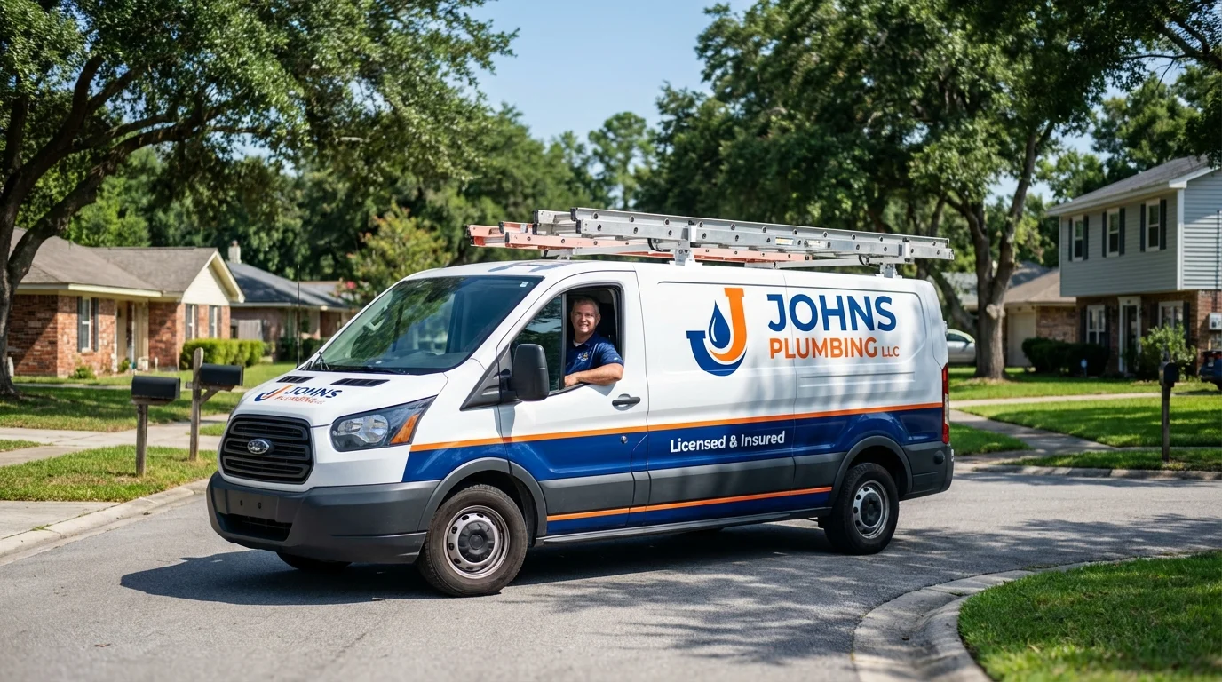 Johns Plumbing LLC service van in Saukville, WI